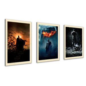 Trio quadros decorativos trilogia Batman Christopher Nolan Sem texto